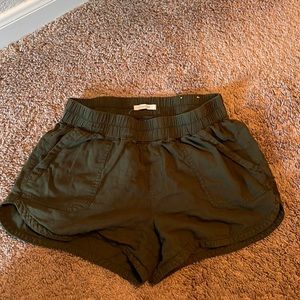 Olive green flow shorts